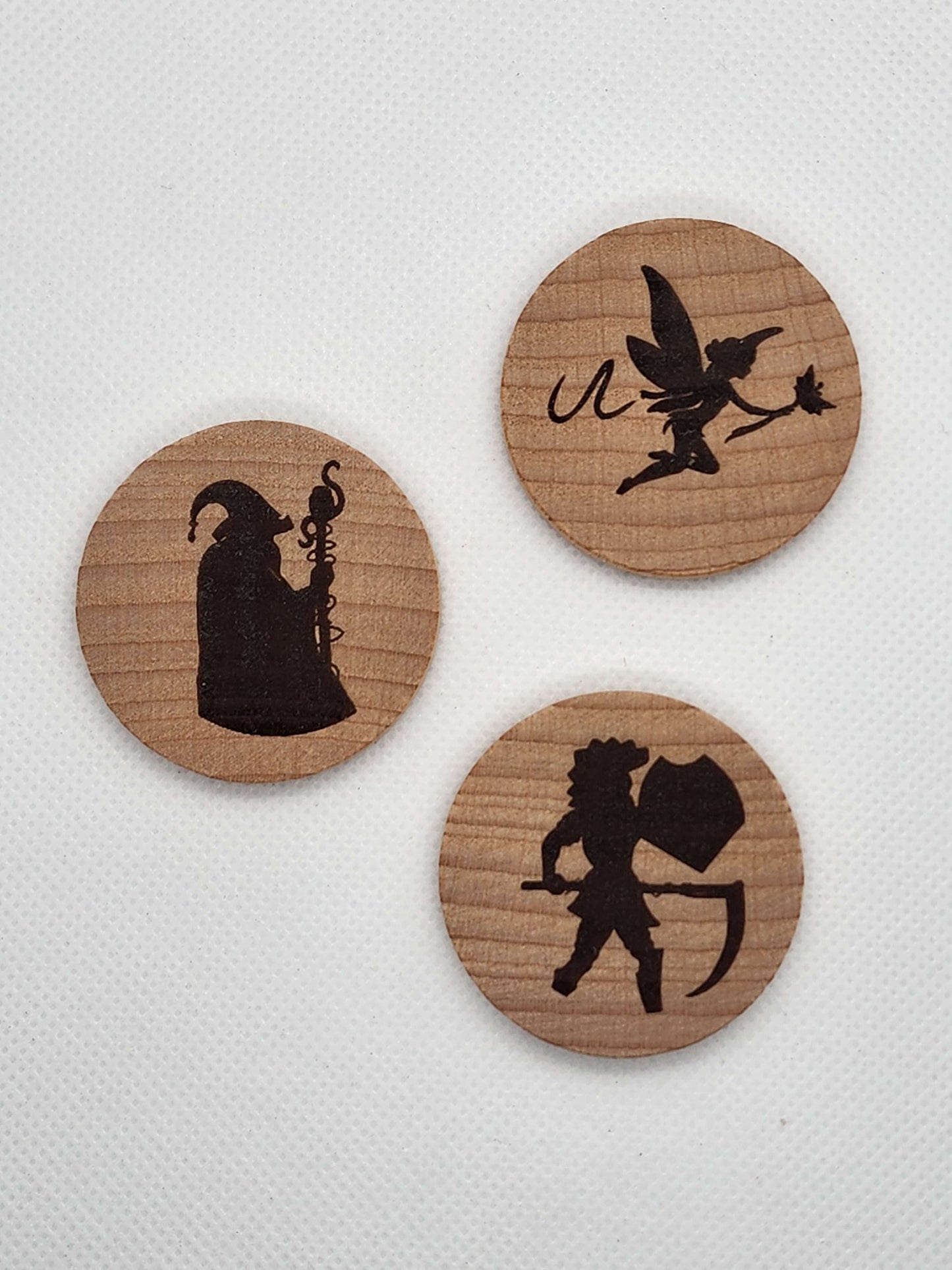 Alpha Set of 3 Wood Coins